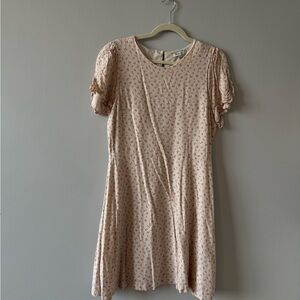 MADEWELL - Soft Pink Floral Short Sleeve Dress